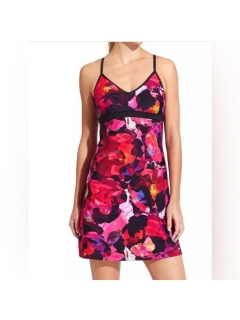 Athleta Mystique Shorebreak Racerback UPF Floral Sleeveless Dress - S